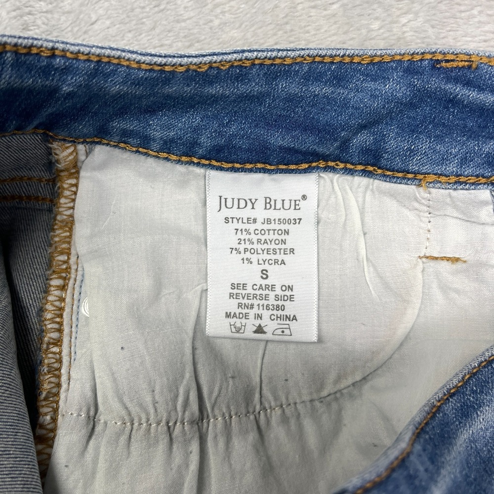 Judy Blue Shorts Womens Small Blue Denim Medium Wash Cuffed Hem Stretch Outdoor - Picture 4 of 6